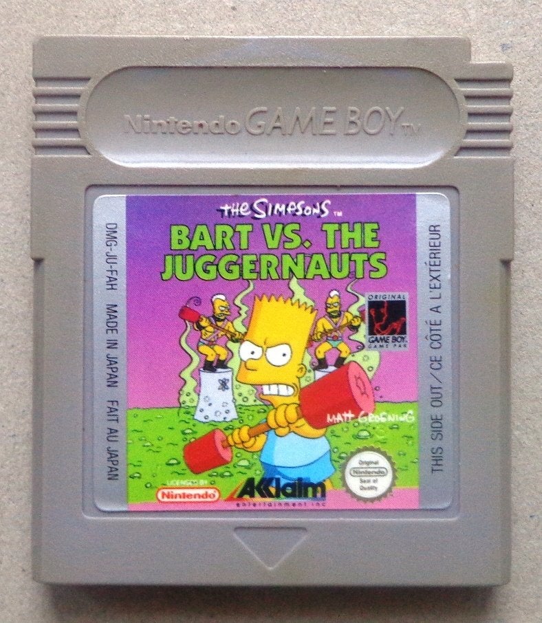 The Simpsons Bart vs. The Juggernauts voor de Gameboy, Consoles de jeu & Jeux vidéo, Jeux | Nintendo Game Boy, Utilisé, Enlèvement ou Envoi