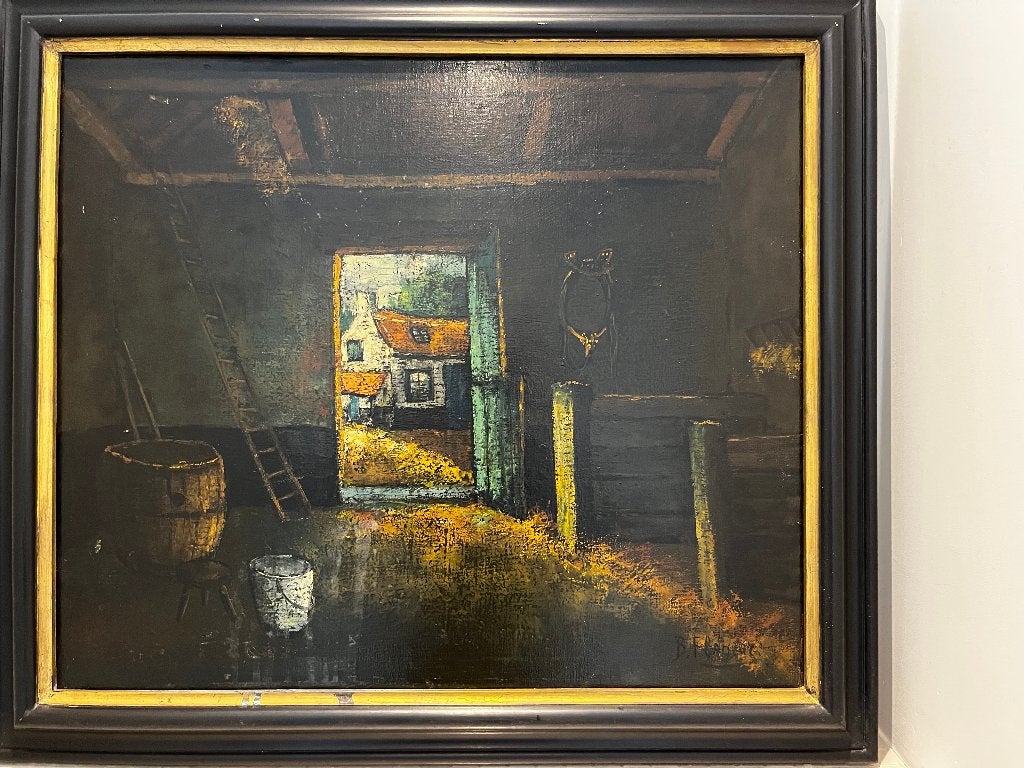 Schilderij, Antiquités & Art, Peinture à l'huile, Enlèvement, Paysage urbain / rural, Toile