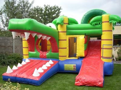 Springkasteel Krokodil, Kinderen en Baby's, Speelgoed | Buiten | Springkussens, Ophalen, Zo goed als nieuw