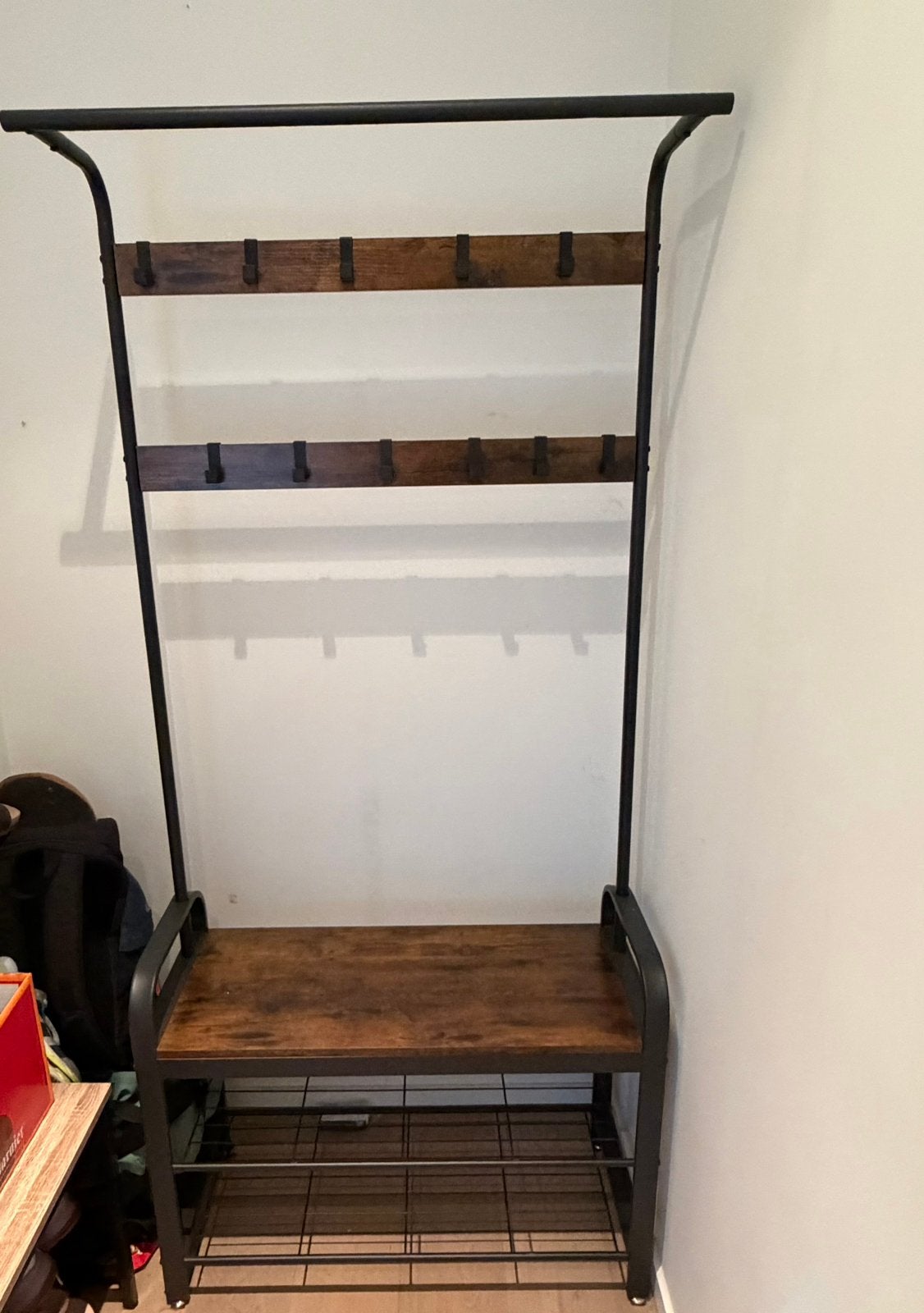 Schoenenrek met kapstokken, Huis en Inrichting, Ophalen, Zo goed als nieuw, Hout