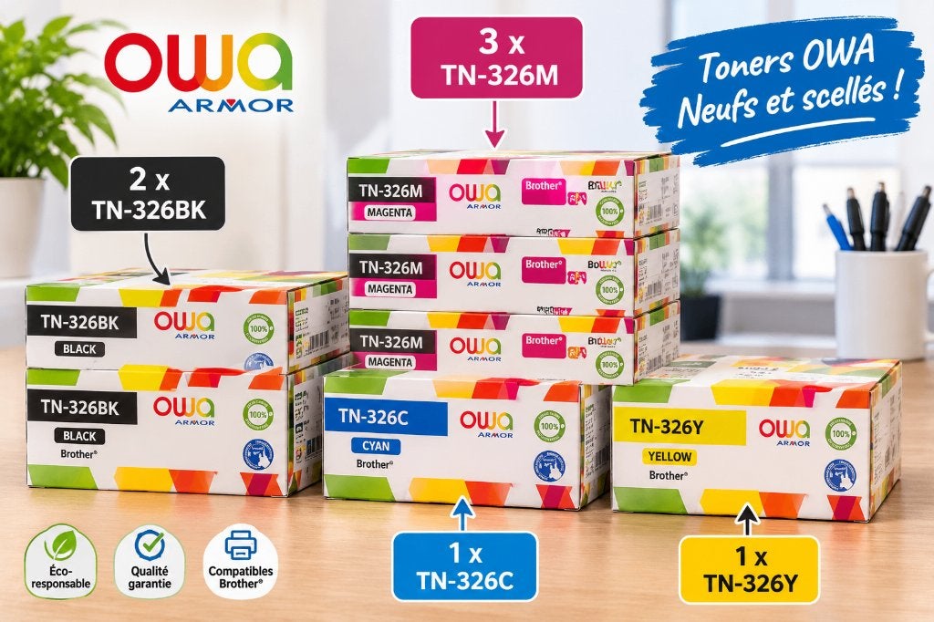 lot de Toners marque OWA, Informatique & Logiciels, Neuf, Enlèvement ou Envoi, Impression couleur, Imprimante