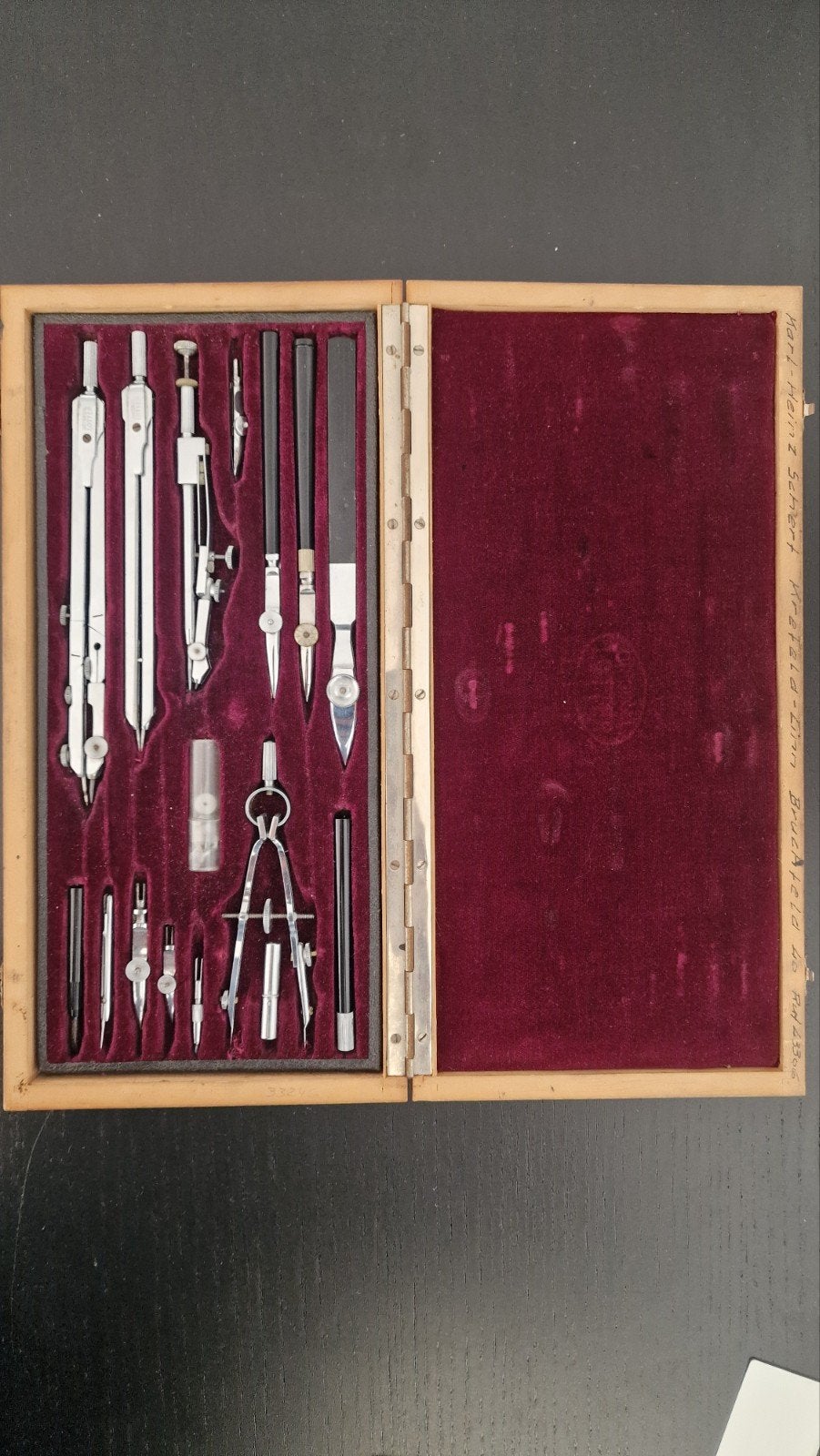 Originele antieke doos voor tekeninstrumenten van Lotter, Antiek en Kunst, Kunst | Tekeningen en Fotografie