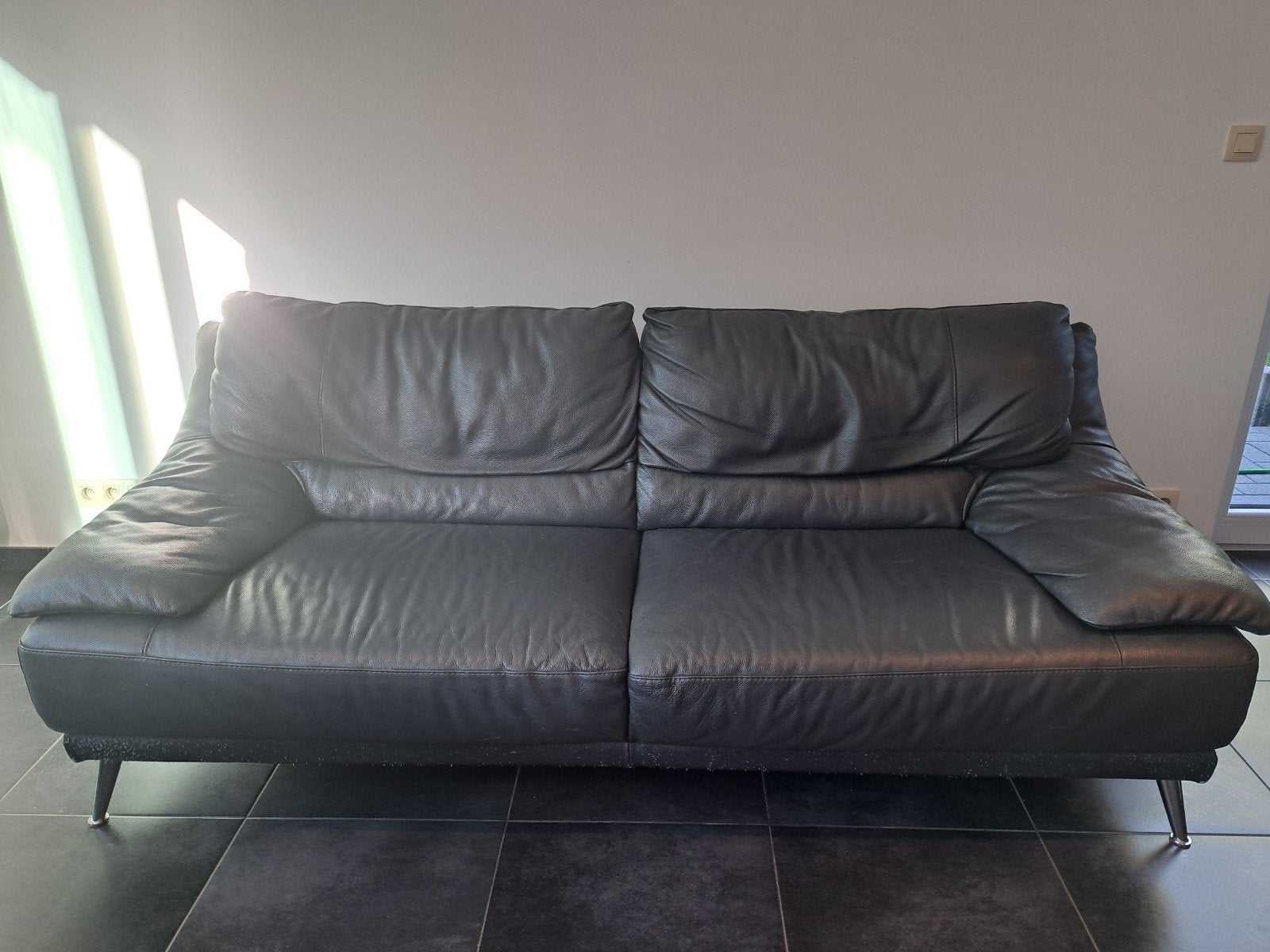 Divan en cuir 3 places de chez Mailleux, Enlèvement, Utilisé, Cuir