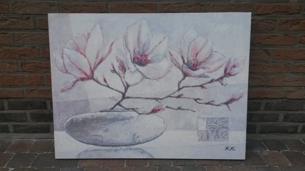 CANVAS SCHILDERIJ BLOEMEN 2, Ophalen, Zo goed als nieuw, Schilderij