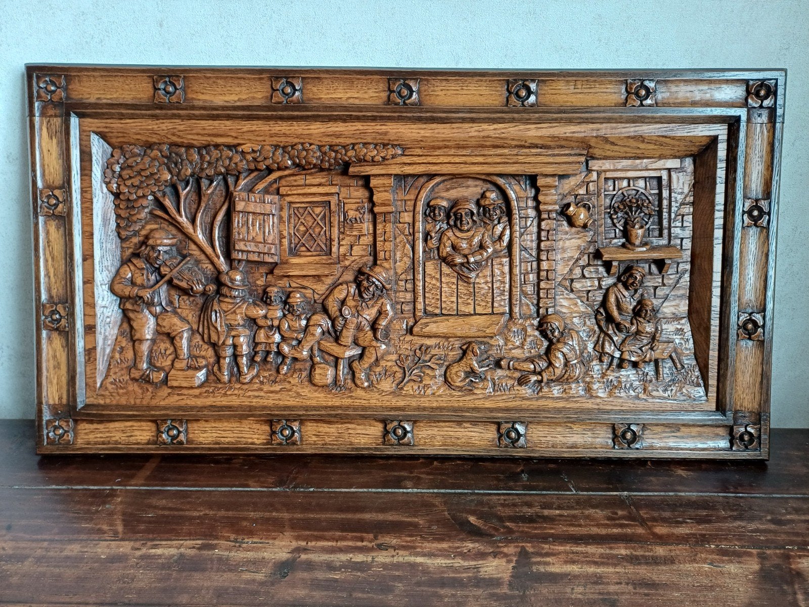 Sculpture, panneau avec scène de Breugel, Antiquités & Art, Enlèvement