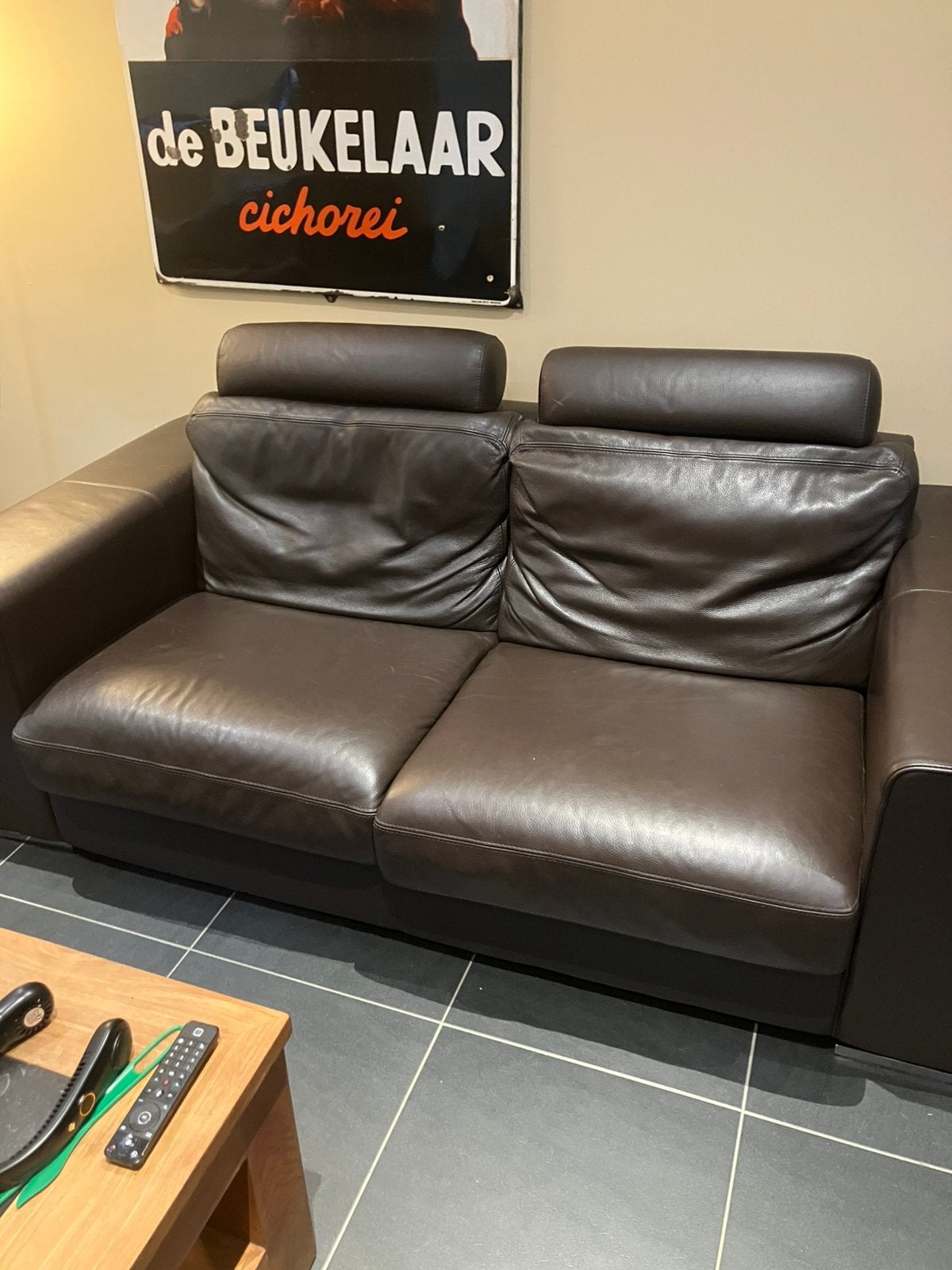 Lederen salon, Huis en Inrichting, Ophalen, Gebruikt