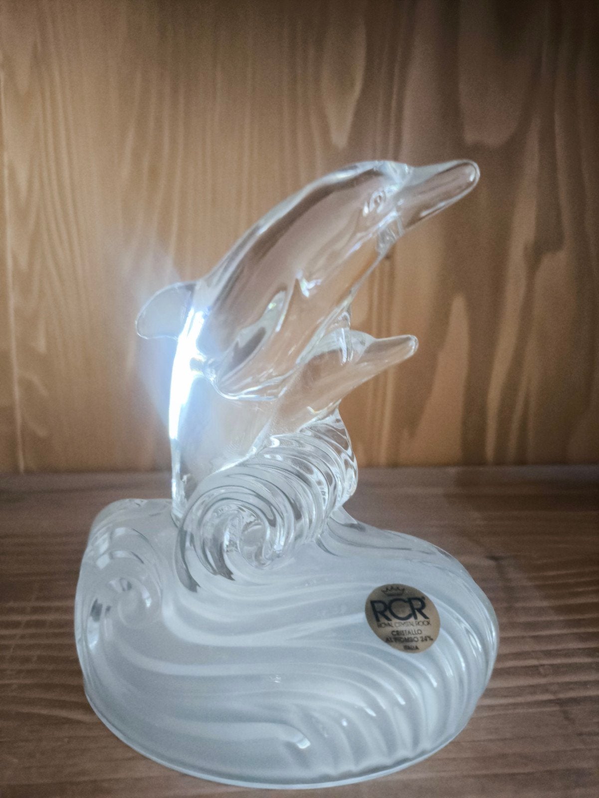 Figurine Dauphins en Cristal d'Italie RCR Royal Crystal Roc, Collections, Enlèvement ou Envoi