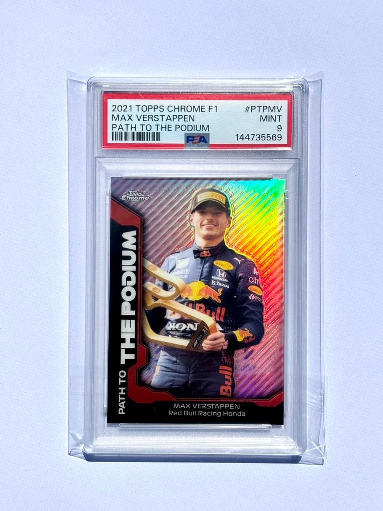 PSA 9 Max Verstappen 2021 Topps Chrome F1 Path To The Podium, Enlèvement ou Envoi, Neuf, Image