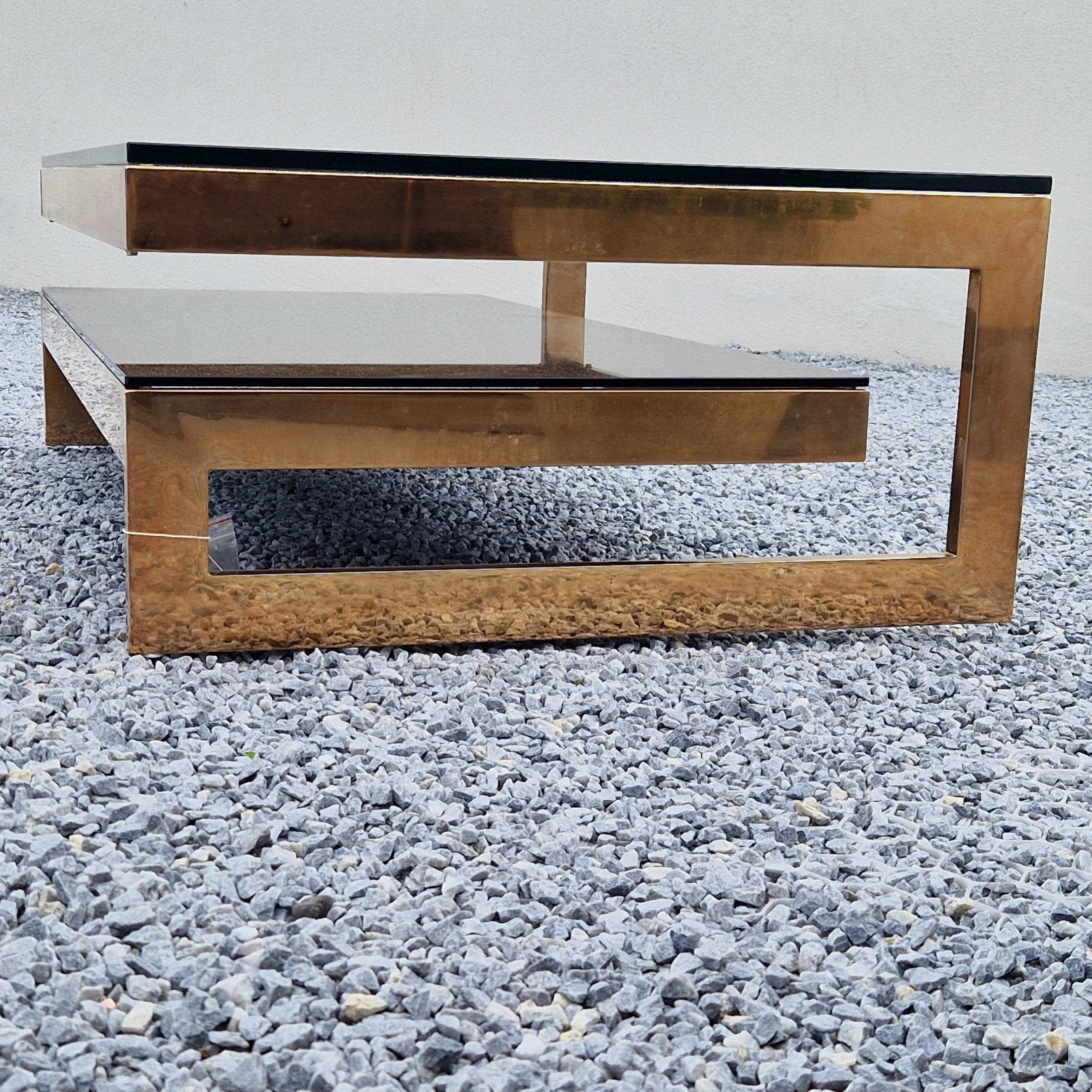 G tafel , salontafel van Belgo Chrom uit Belgie Belgochrom, Antiek en Kunst, Glas, Goud, Gemerkt, Ophalen of Verzenden
