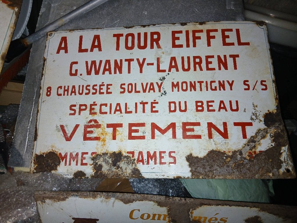 Plaque émaillée année 50, Collections, Enlèvement ou Envoi, Utilisé, Panneau publicitaire