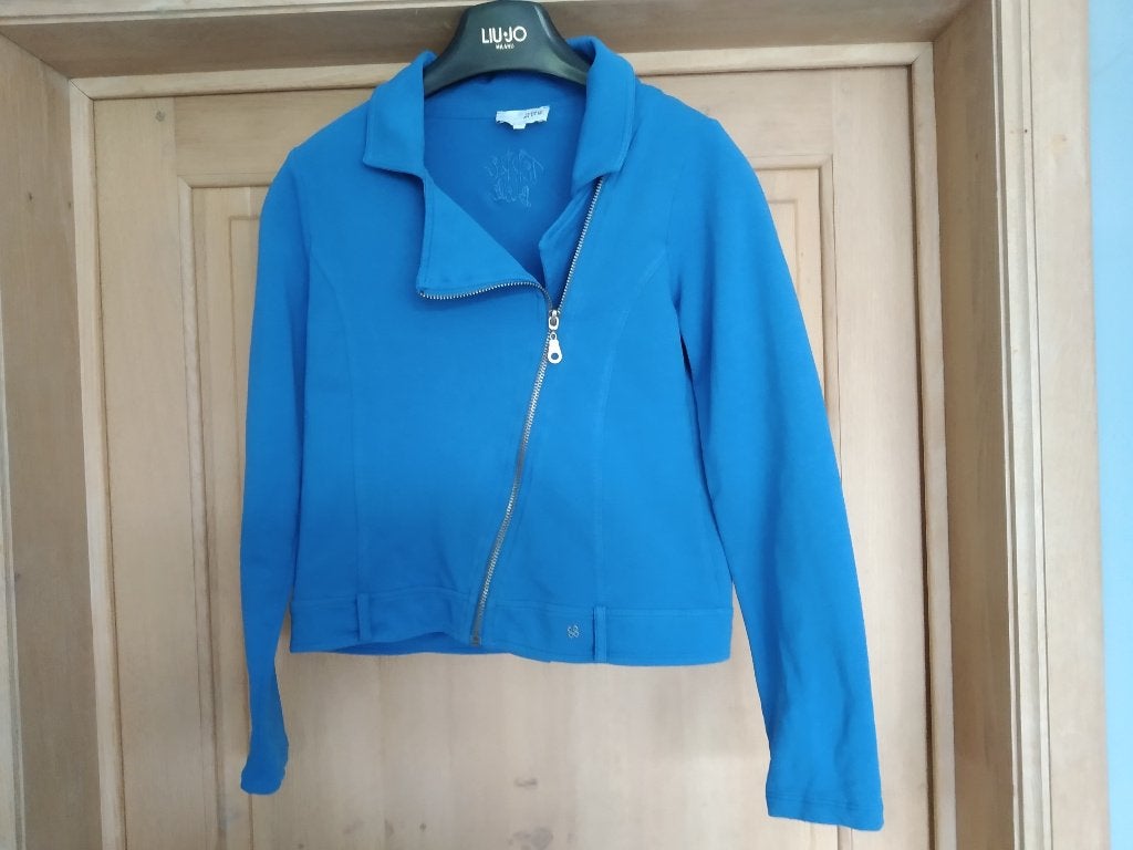 toffe blauwe vest van Terre Bleue maat 152, Meisje, Trui of Vest, Ophalen of Verzenden, Zo goed als nieuw