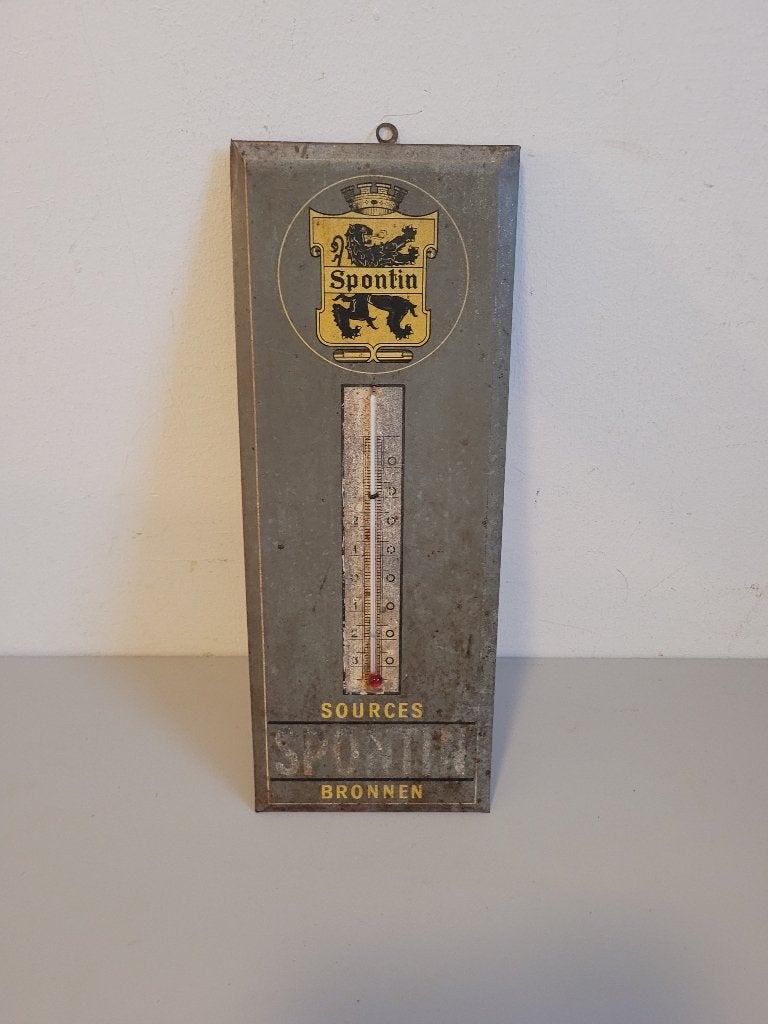 Spontin 1960 reclamethermometer, Verzamelen, Ophalen of Verzenden, Gebruikt, Reclamebord