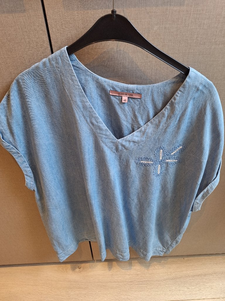 Grote maten, Ophalen, Blauw, Blouse of Tuniek, Zo goed als nieuw