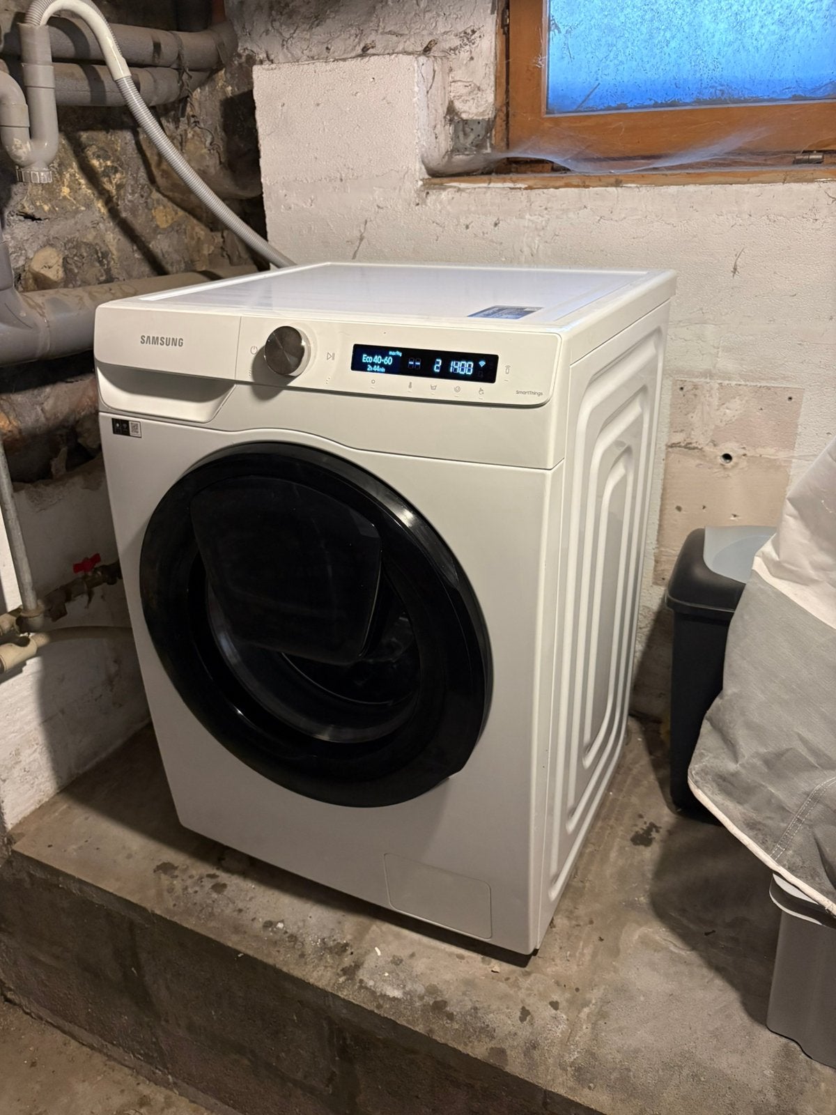 Samsung aangesloten wasmachine van 9 kg, Elektronische apparatuur, Wasmachines, 8 tot 10 kg, Ophalen, Zo goed als nieuw, Voorlader