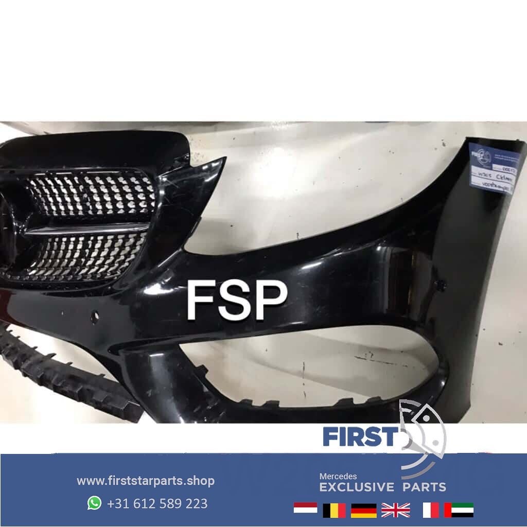 W205 C43 AMG Voorbumper + diamond gril Mercedes C Klasse 201, Auto-onderdelen, Gebruikt, -, Voor, Ophalen of Verzenden
