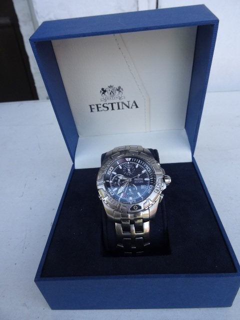 Montre homme FESTINA Chrono Bike Alarm W.R. 100 m + boite, Bijoux, Sacs & Beauté, Enlèvement ou Envoi