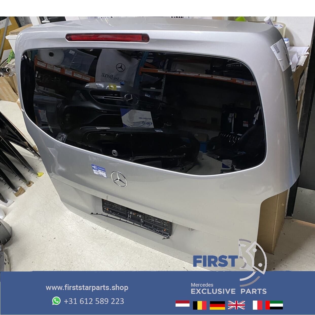 W447 ACHTERKLEP / ACHTERDEUR Mercedes V KLASSE COMPLEET WIT, Gebruikt, Ophalen of Verzenden, Achter, -