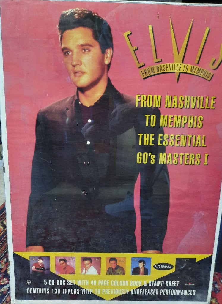 Elvis Presley 60's Masters Box Promo affiche 1993, Enlèvement, Utilisé, Affiche, Œuvre d'art ou Peinture