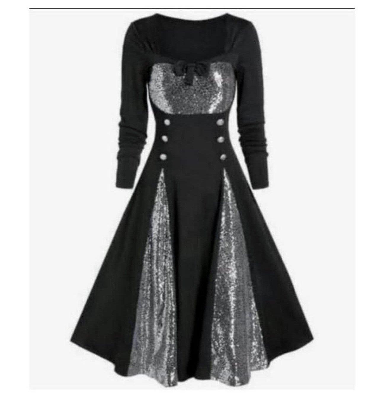 Robe gothique évasé punk rétro vintage 1950 Robe gothique XL, Neuf, Taille 46/48 (XL) ou plus grande, Enlèvement ou Envoi, Sous le genou