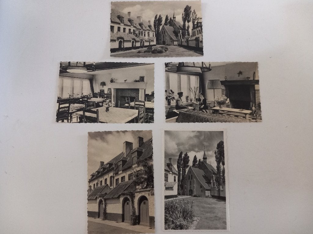 5x postkaart Diksmuide Begijnhof Sint-Godelieve Westhoek, Ophalen of Verzenden, Ongelopen, West-Vlaanderen
