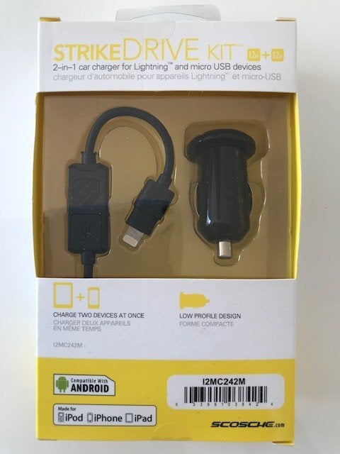 Scosche I2MC242M  2-1 car charger, Télécoms, Téléphonie mobile | Chargeurs pour téléphone, Neuf, Enlèvement ou Envoi, Apple, Micro-USB