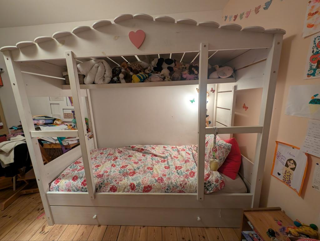 Lit cabane avec grand tiroir pour matelas d'appoint, Maison & Meubles, 90 cm, Une personne, Enlèvement, Utilisé