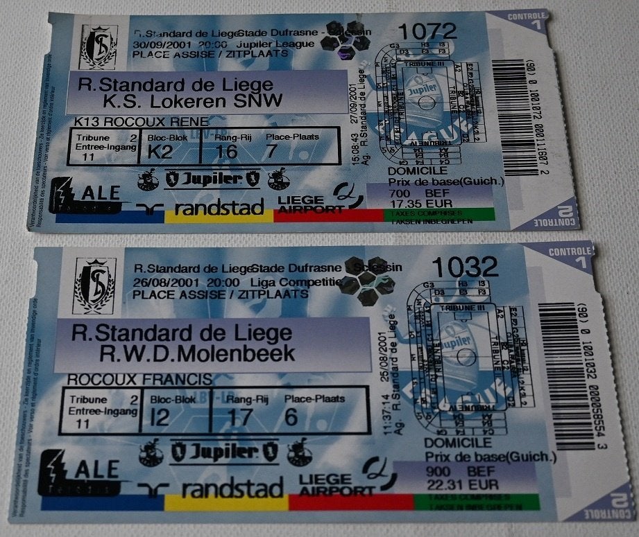 Standard Luik / 6 Tickets / Vaste prijs 3,00 €, Verzamelen, Verzenden, Nieuw, Overige typen