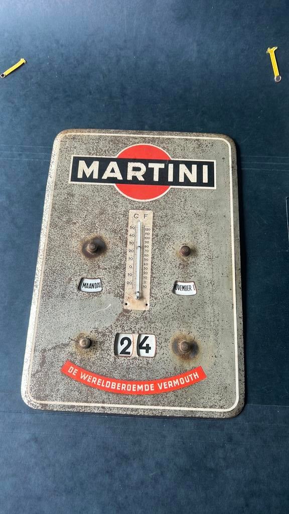 Martini thermometer en draaikalender, Verzamelen, Ophalen of Verzenden, Gebruikt, Reclamebord