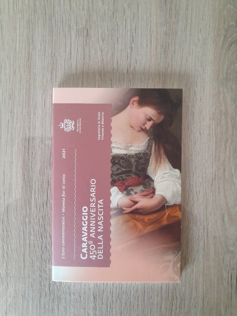 2 euro San Marino 2021 Caravaggio in boekje, Ophalen of Verzenden, San Marino, 2 euro, Losse munt