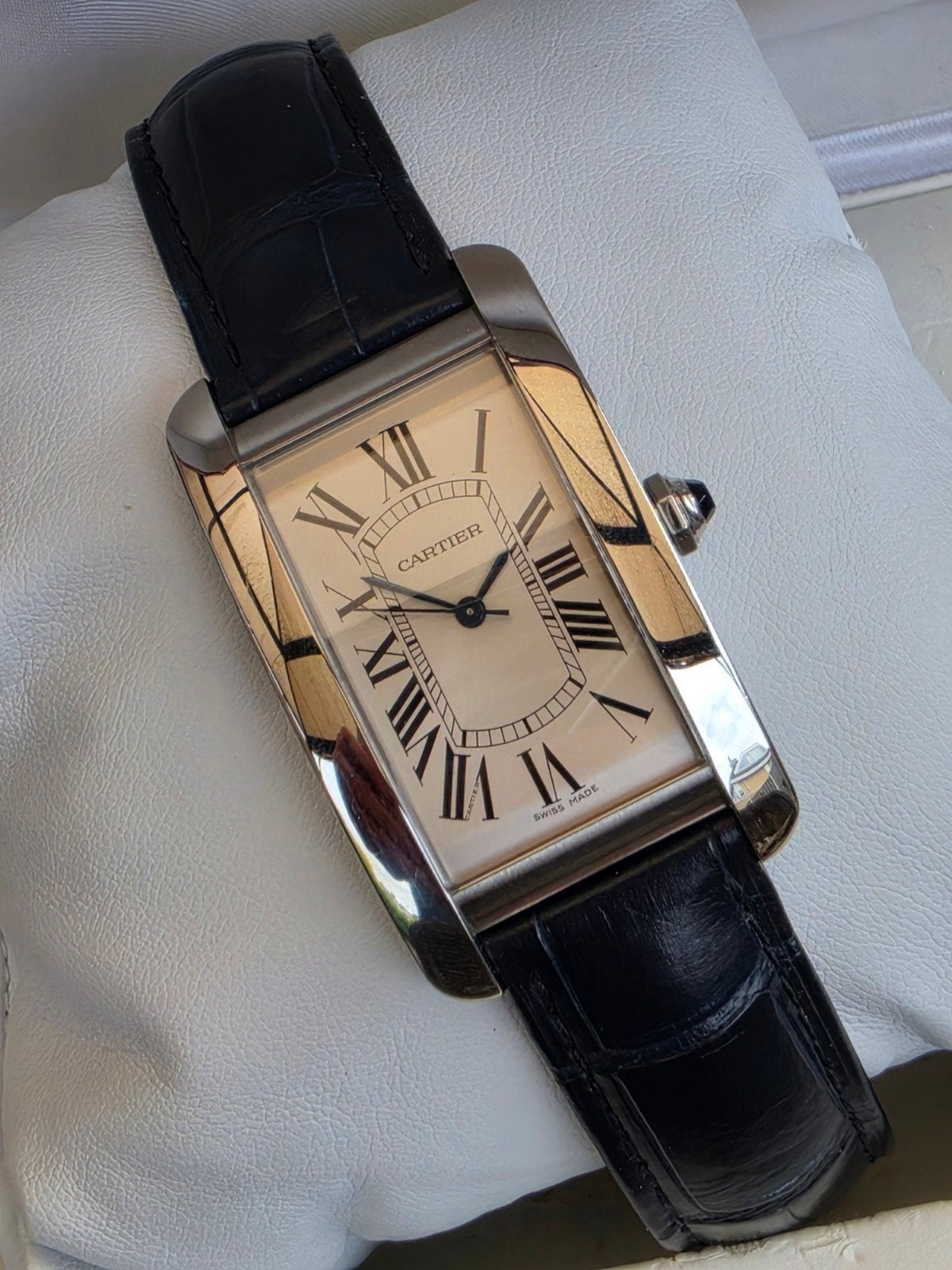 Cartier americaine staal automaat ref 3972, Handtassen en Accessoires, Horloges | Heren, Ophalen of Verzenden, Staal, Staal