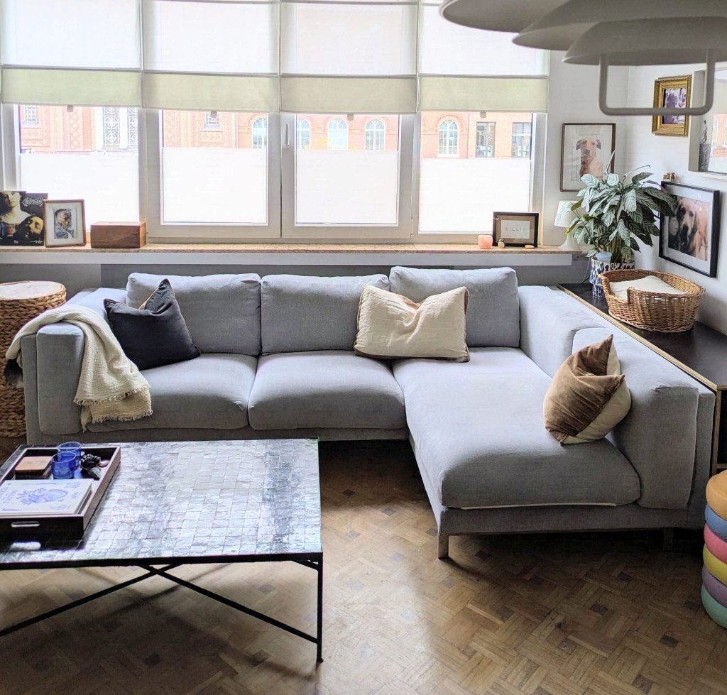 IKEA Nockeby hoekzetel / loungezetel met chaise longue, Huis en Inrichting, Ophalen, Gebruikt, Hoekbank, Driepersoons