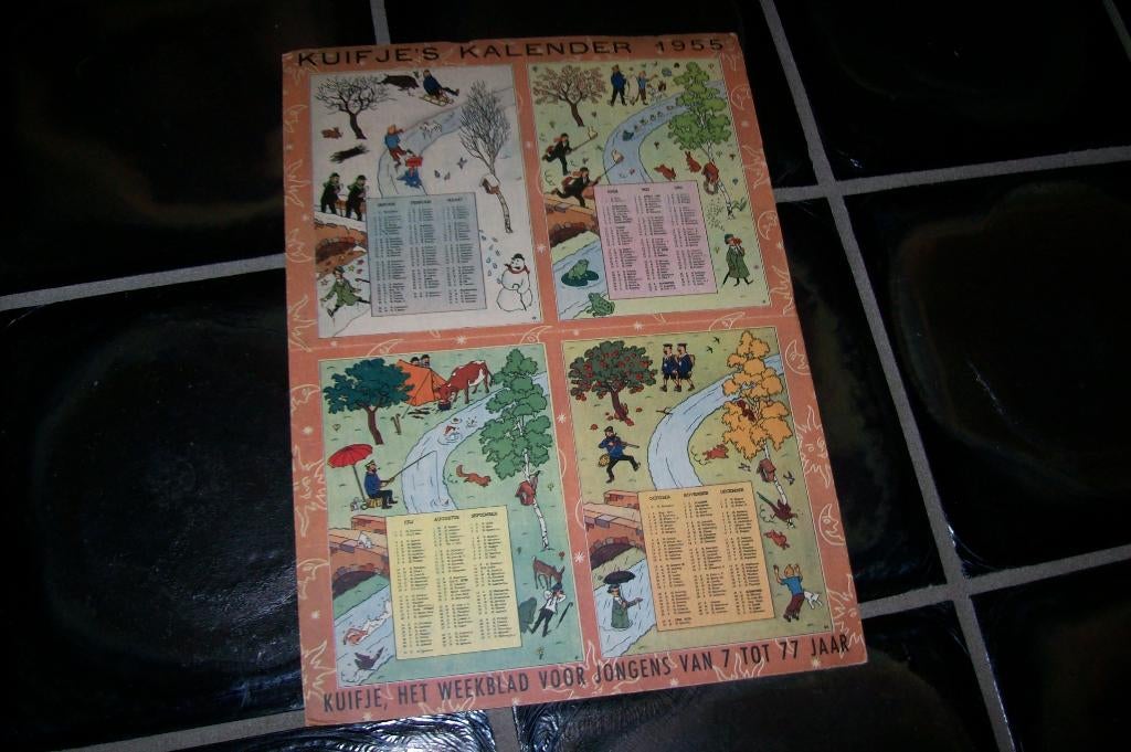 kuifje's kalender, Verzamelen, Stripfiguren, Ophalen of Verzenden, Kuifje, Gebruikt, Plaatje, Poster of Sticker