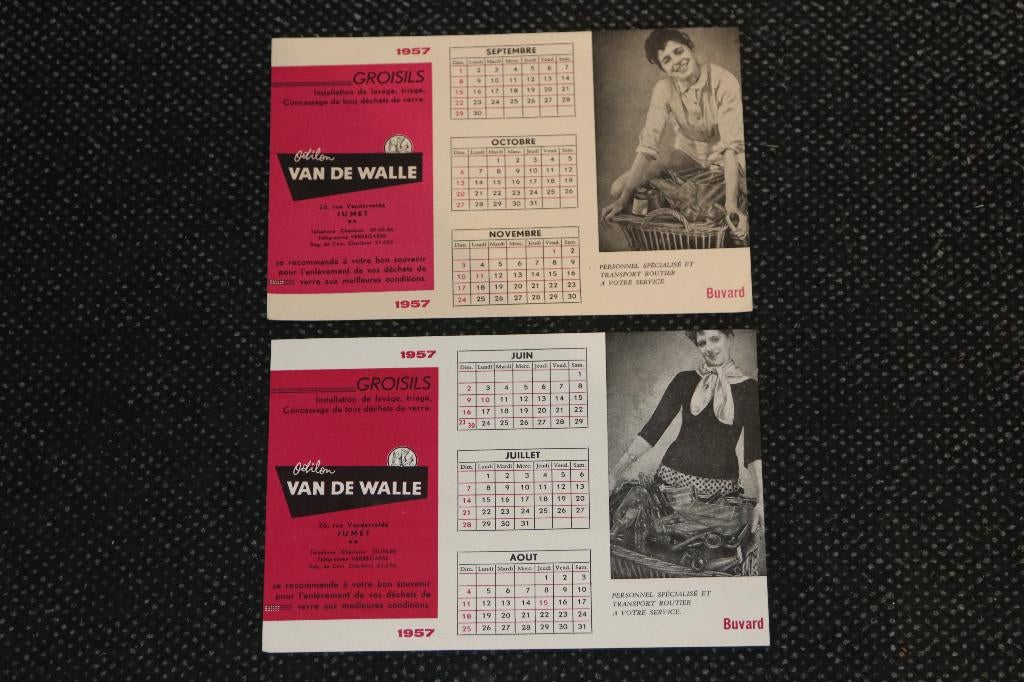 kalender odilon van de walle jumet 1957, Ophalen of Verzenden