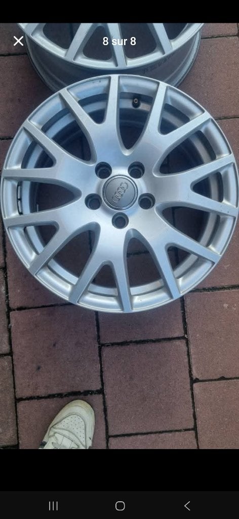 4 Jantes Alliage Argenté 17" (d'origine Audi TT Mk2 8J)., Enlèvement, Utilisé, Jante(s)