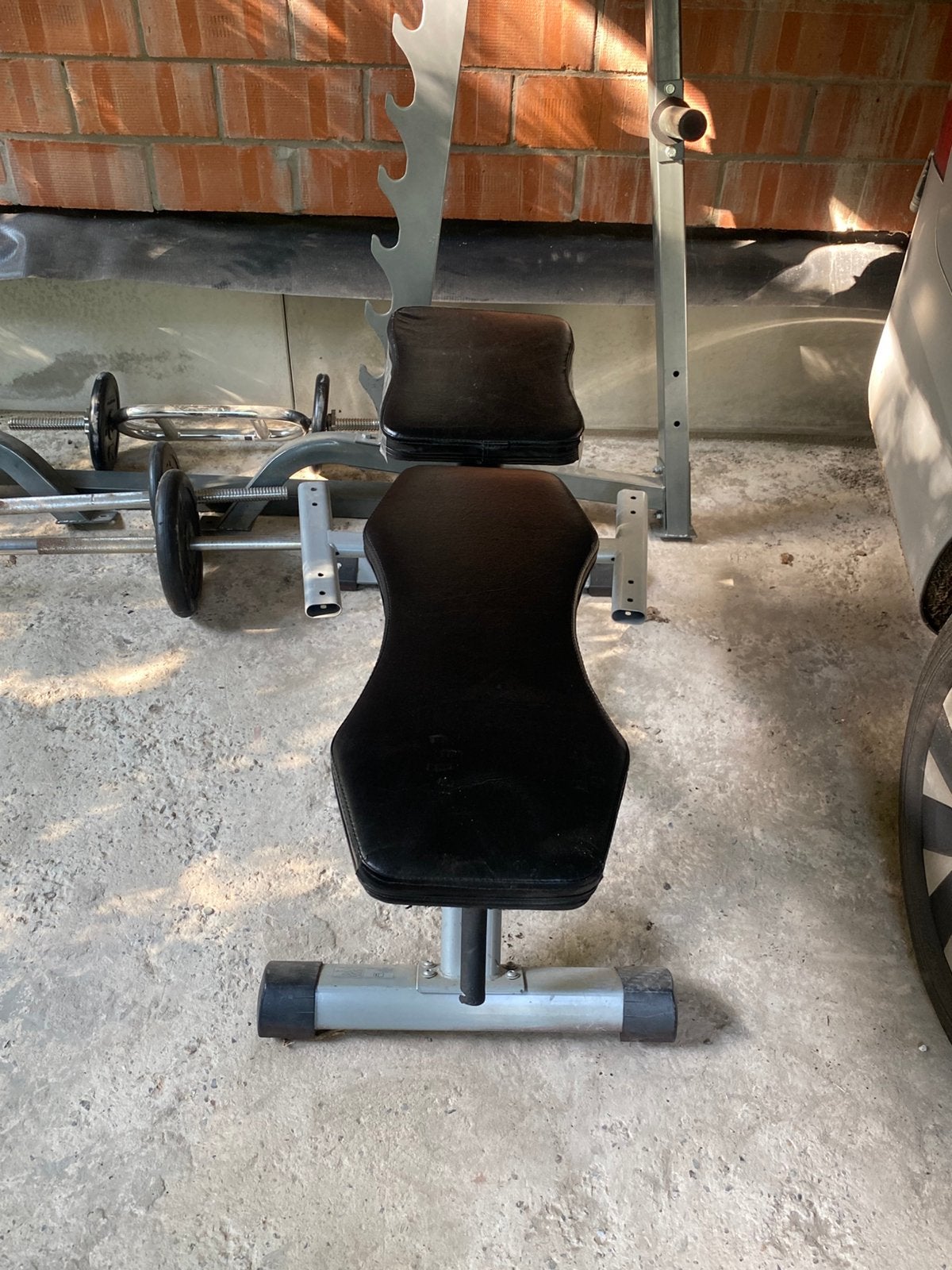 Zeer zwaar benchpress rek met verschillende gewichten, Centrale électrique, Enlèvement, Utilisé, Métal