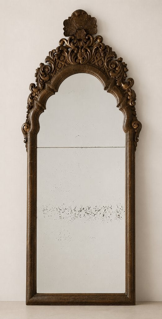 Grand miroir ancien en bois sculpté XIXe – Style Louis XV, Enlèvement, Autres formes, 50 à 100 cm, 100 à 150 cm