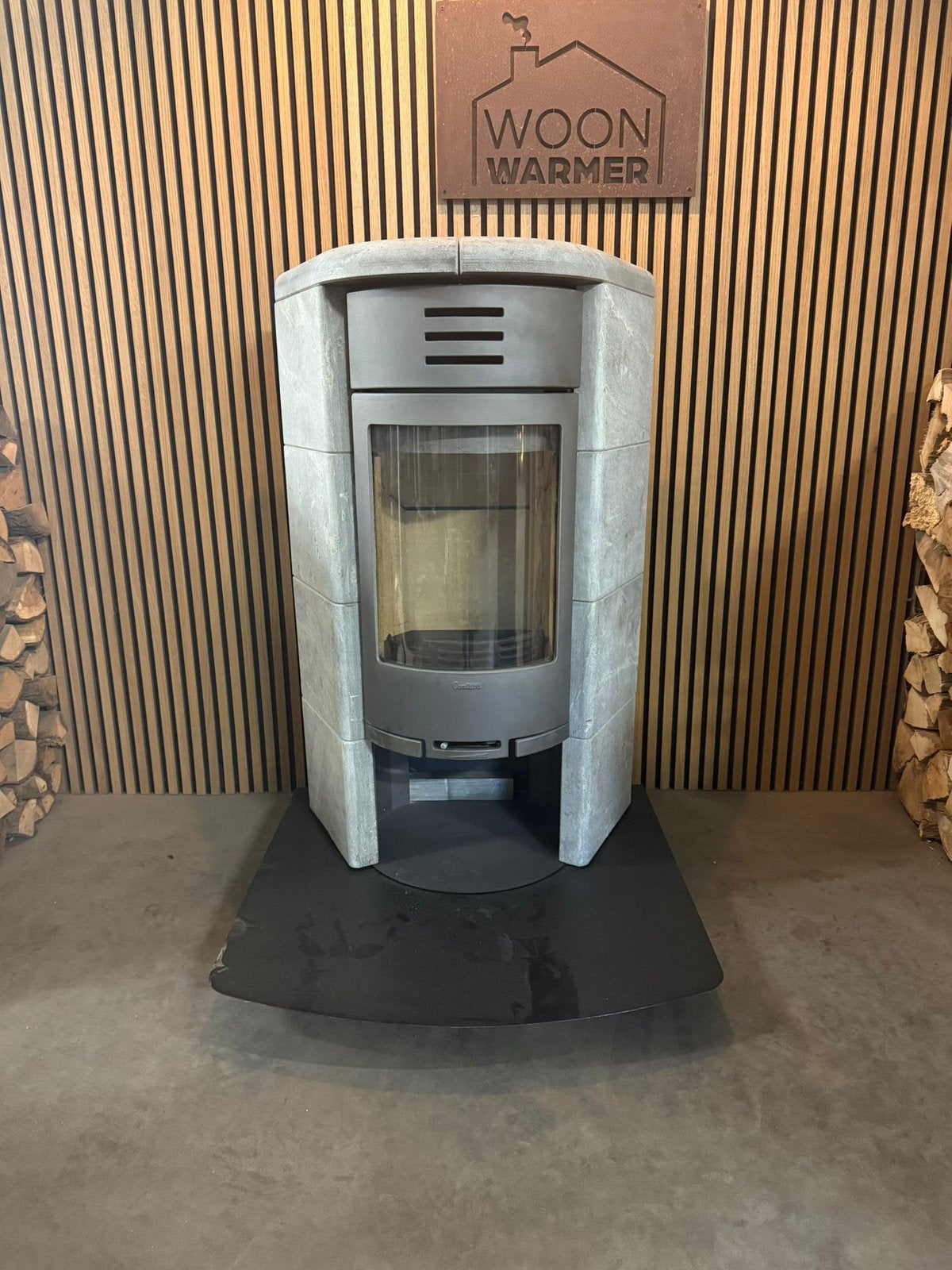 25209 Speksteenkachel Contura 6kw, Huis en Inrichting, Ophalen, Gebruikt, Houtkachel, Vrijstaand