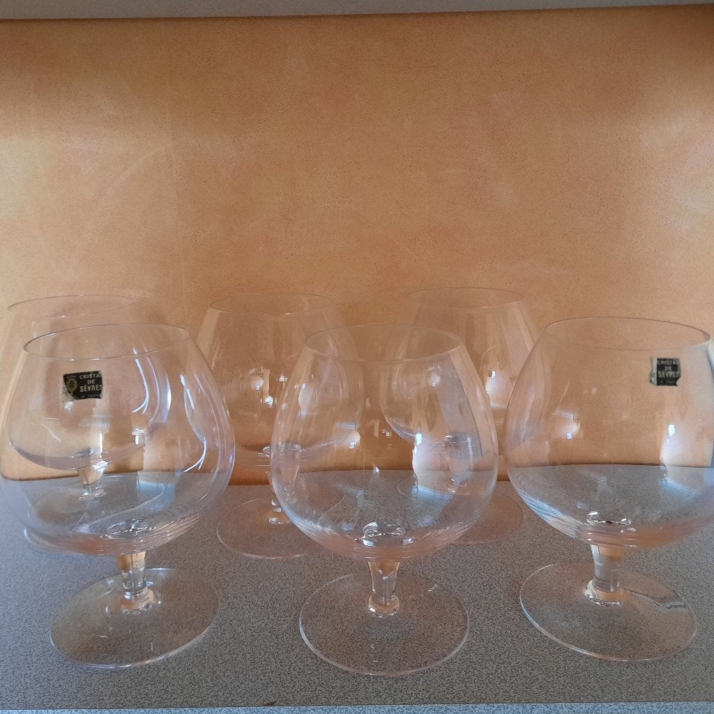 Verres à cognac en cristal de Sèvres, Antiquités & Art, Enlèvement