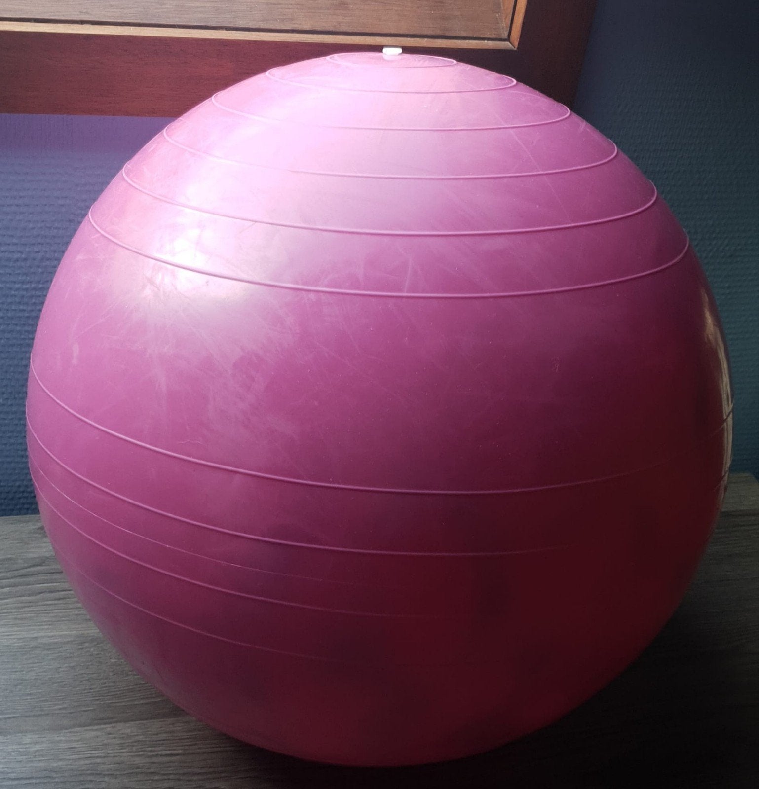 Roze fitnessbal / gymbal 55 cm - ook als zitbal, Ophalen of Verzenden, Gebruikt, Yoga-accessoire