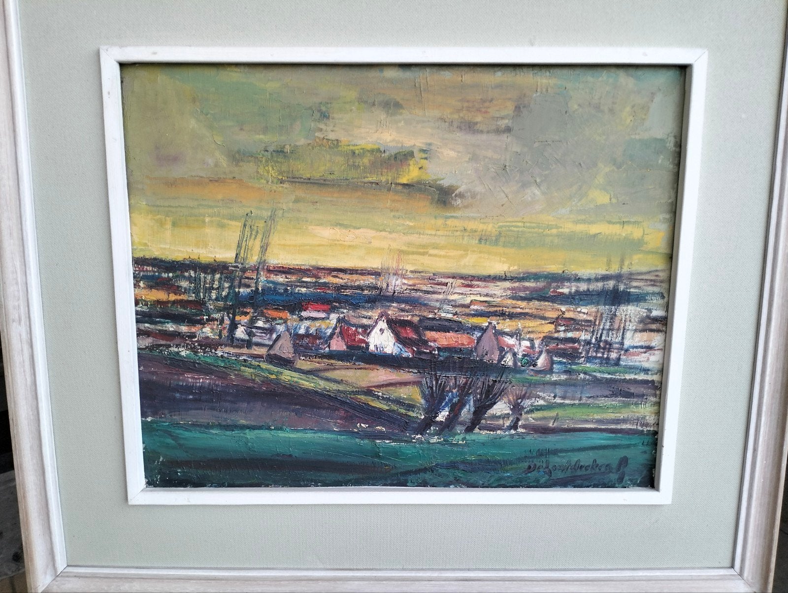 Paysage flamand De Lentdecker, Peinture à l'huile, Paysage, Enlèvement, Toile