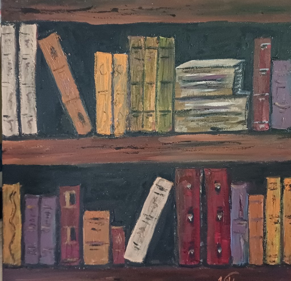 Schilderij boeken olieverf, nieuw., Ophalen