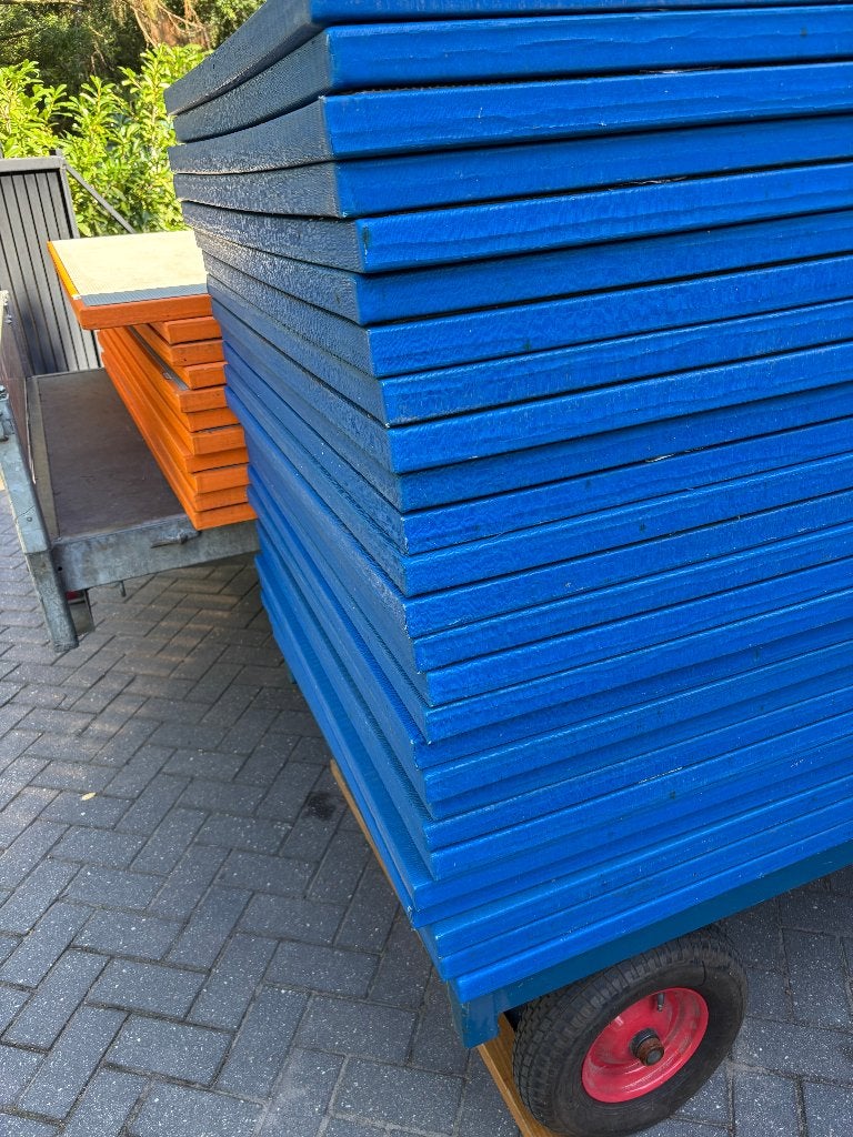 judomatten 100 x 100 x 4 cm blauwe groene rode en oranje, Sport en Fitness, Ophalen, Zo goed als nieuw