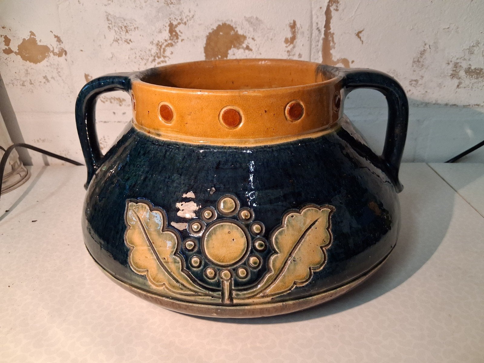 vlaams aardewerk art nouveau buikvaas, Ophalen of Verzenden