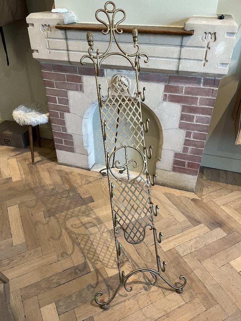 Goudkleurig Metalen vintage wijnrek, Huis en Inrichting, Woonaccessoires | Wijnrekken, Ophalen, 5 tot 15 flessen, Zo goed als nieuw