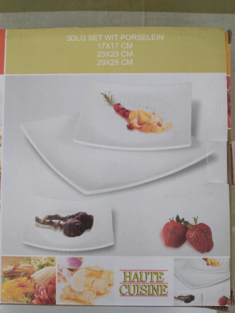 Set borden van haute cuisine, Ophalen, Gebruikt, Bord(en), Effen