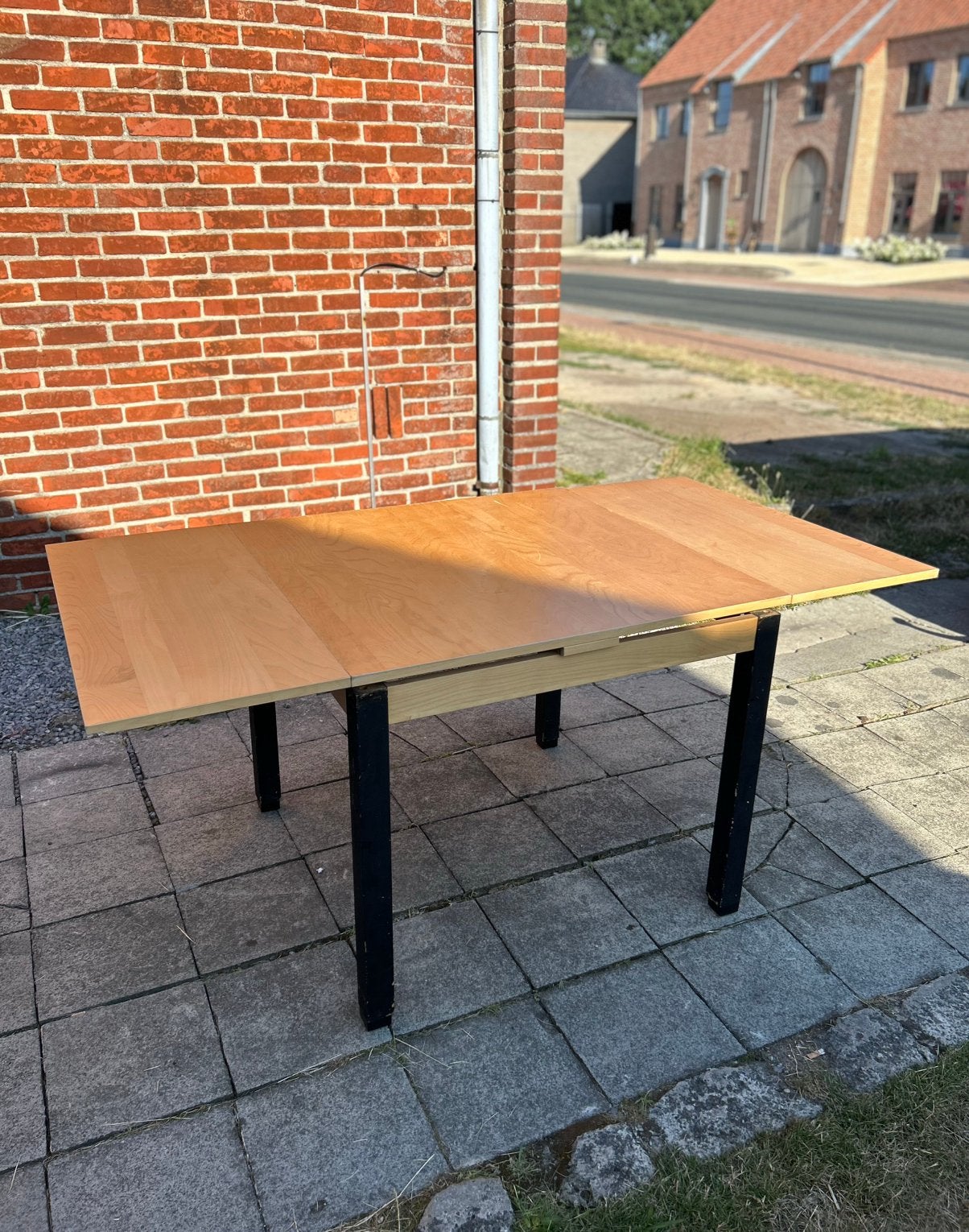 Uitschuifbaare eettafel, Huis en Inrichting, Tafels | Eettafels, Ophalen, Gebruikt, Vijf personen of meer, Eikenhout