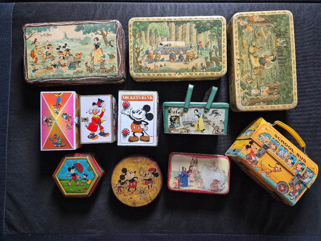 Antieke blikken dozen Disney, Verzamelen, Ophalen, Mickey Mouse, Gebruikt, Overige typen