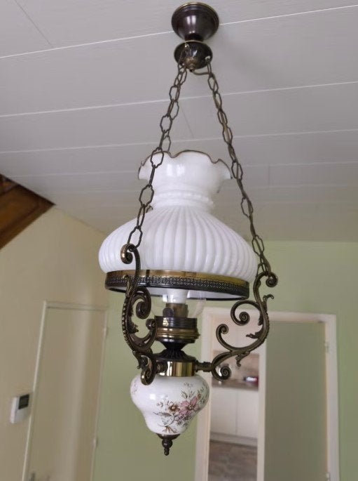 Vintage Kroonluster met bloemenmotief, Ophalen