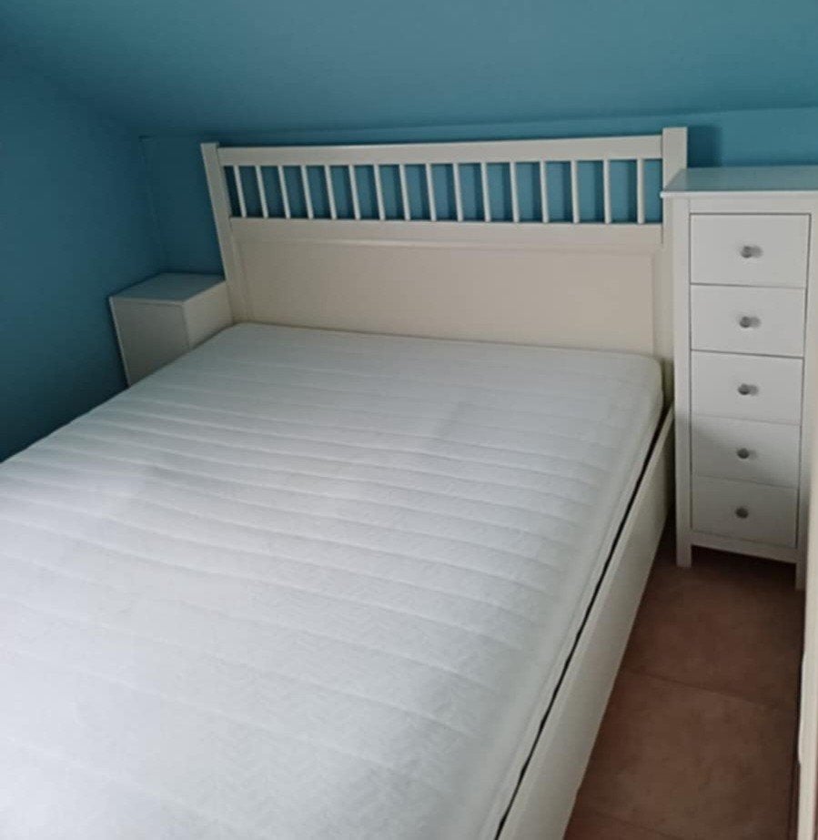 Lit double 160 x 200 avec sommier à lattes et matelas, Maison & Meubles, Enlèvement