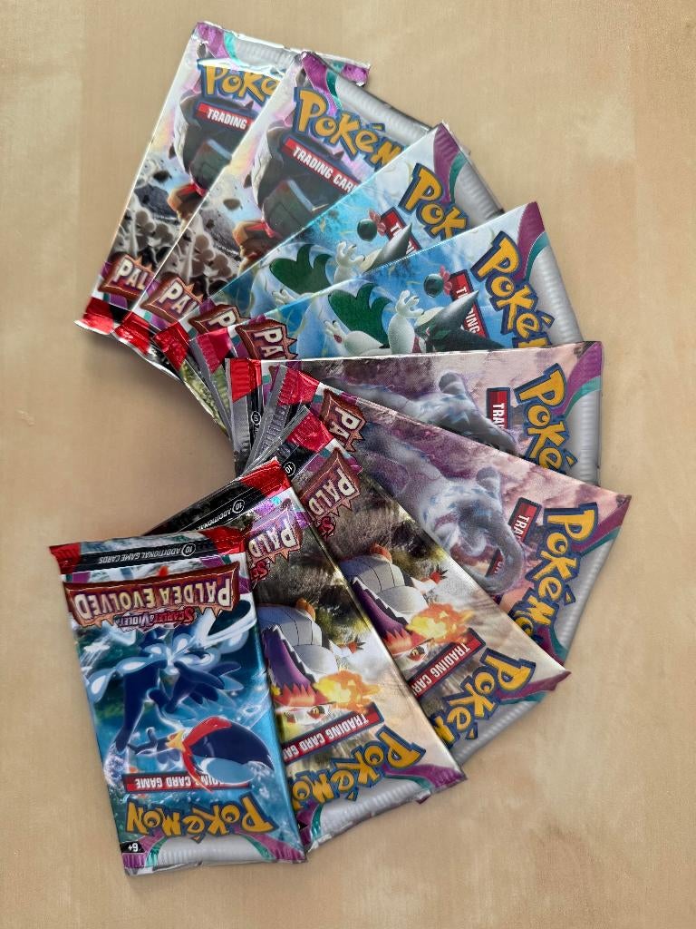 Pokemon - 9 Paldea Evolved Booster Packs Bundle, Ophalen of Verzenden, Nieuw, Booster